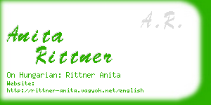 anita rittner business card